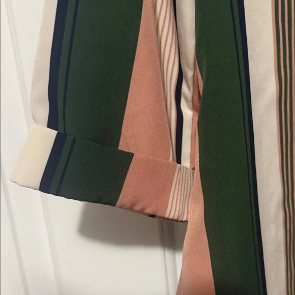SHEIN Striped Blouse in Green, Pink, and Cream NWOT - Picture 5 of 6